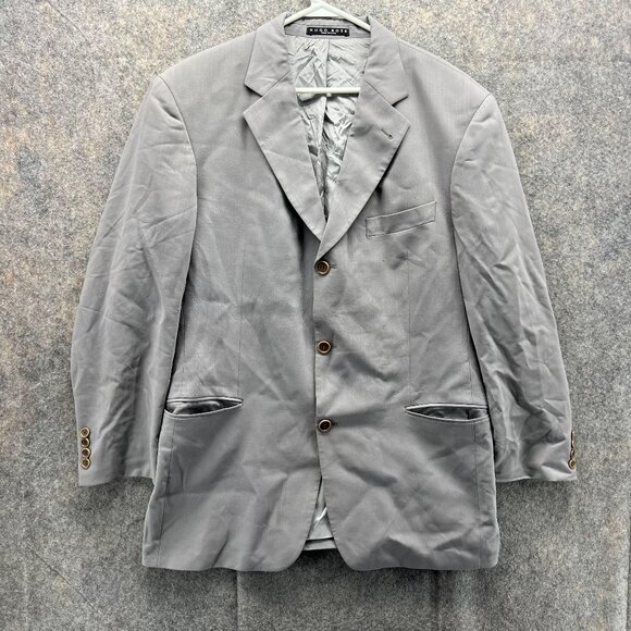 Hugo Boss Blazer Men 42R Adult Gray Jacket Wool Suit Dress Casual USA Pockets